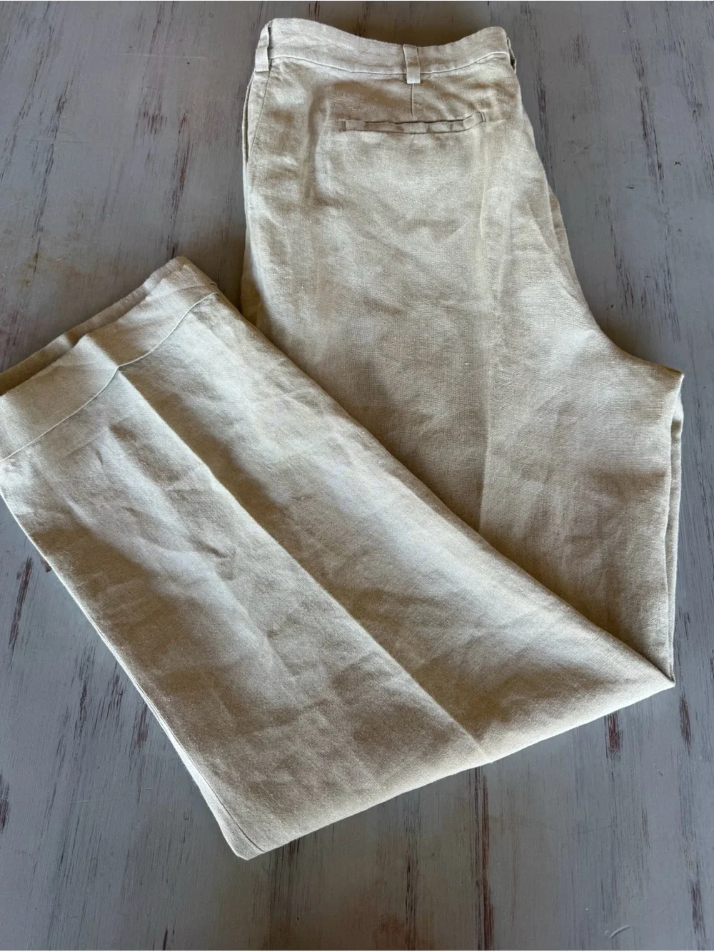 Vintage Y2K Banana Republic Mens 38x32 (40x32) 100% Linen Pleated Cuffed Pants